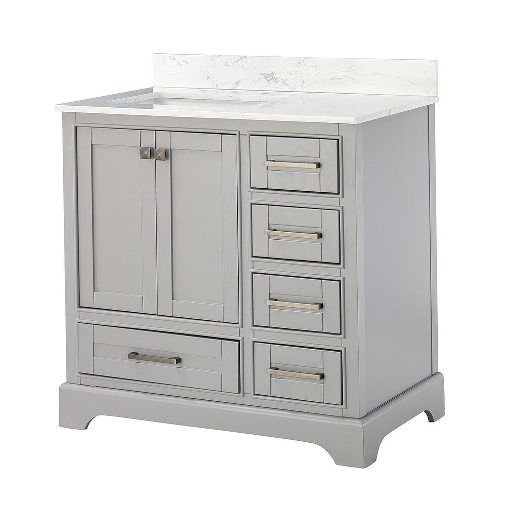 Martino 36" Single Bathroom Vanity Set with Integrated Ceramic Sink