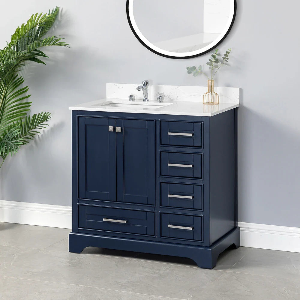 Martino 36" Single Bathroom Vanity Set with Integrated Ceramic Sink