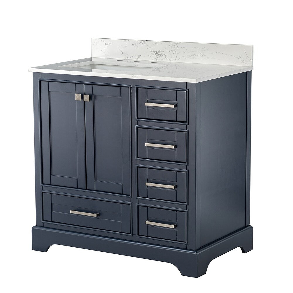 Martino 36" Single Bathroom Vanity Set with Integrated Ceramic Sink
