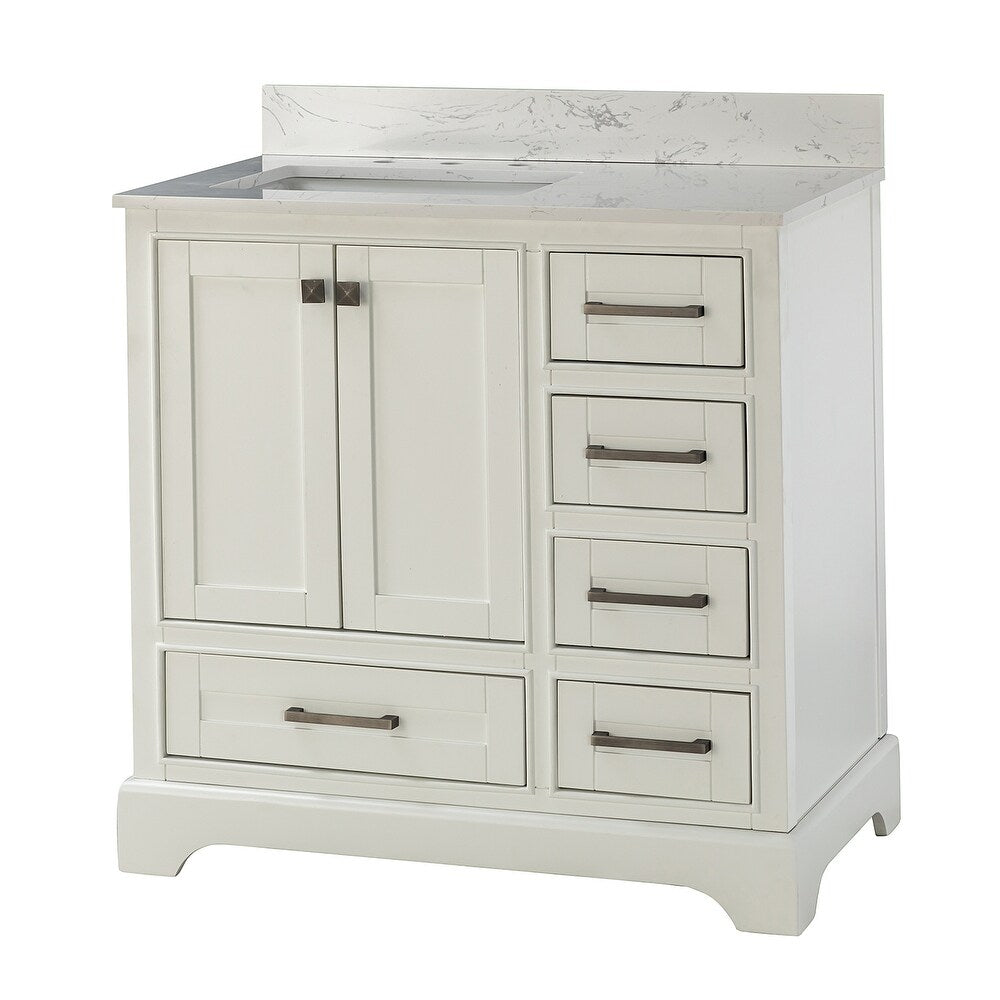 Martino 36" Single Bathroom Vanity Set with Integrated Ceramic Sink
