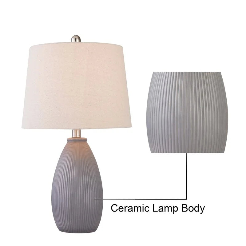 Maxax 22.25" Ceramic Round Table Lamp (Set of 2)