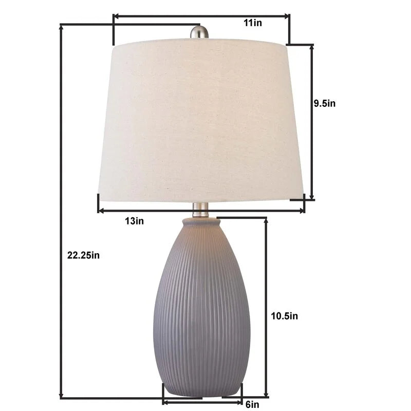 Maxax 22.25" Ceramic Round Table Lamp (Set of 2)