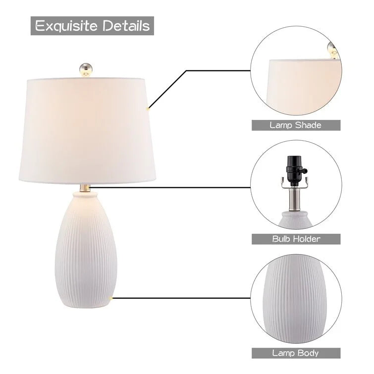 Maxax 22.25" Ceramic Round Table Lamp (Set of 2)