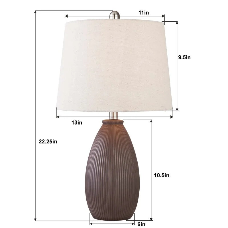 Maxax 22.25" Ceramic Round Table Lamp (Set of 2)