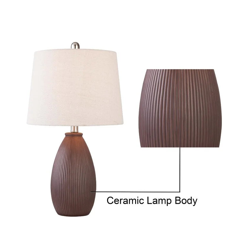 Maxax 22.25" Ceramic Round Table Lamp (Set of 2)