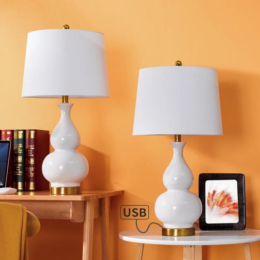 Maxax 26.75" Table Lamp Set with USB (Set of 2)