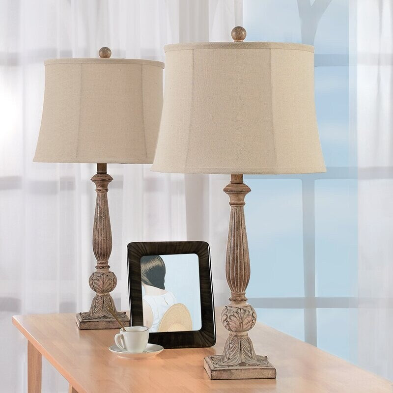 Maxax 27.5" Brown Table Lamp Set (Set of 2)