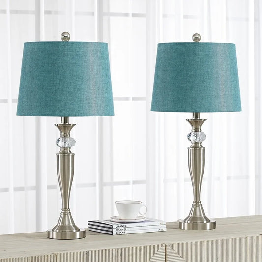 Maxax 27'' Nickel Table Lamp Set (Set of 2)