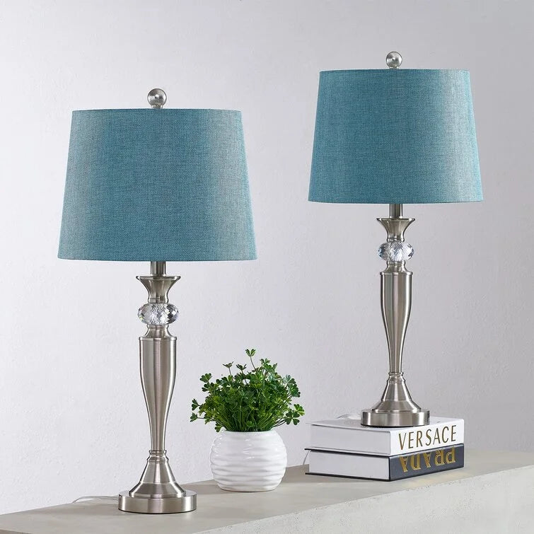 Maxax 27'' Nickel Table Lamp Set (Set of 2)