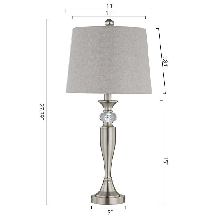 Maxax 27'' Nickel Table Lamp Set (Set of 2)