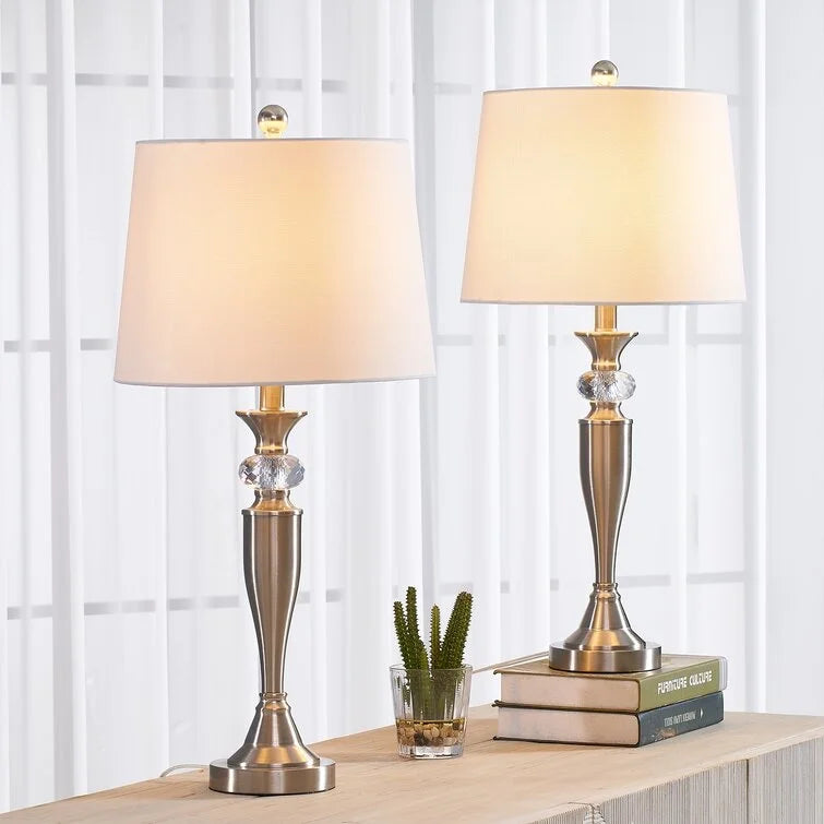 Maxax 27'' Nickel Table Lamp Set (Set of 2)