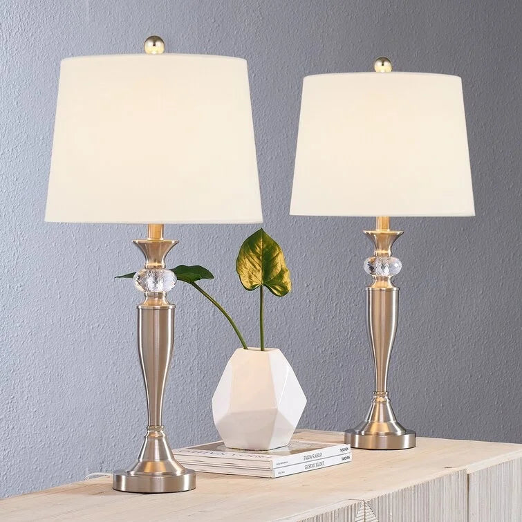 Maxax 27'' Nickel Table Lamp Set (Set of 2)