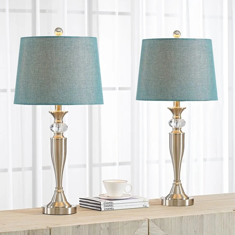 Maxax 27'' Nickel Table Lamp Set (Set of 2)