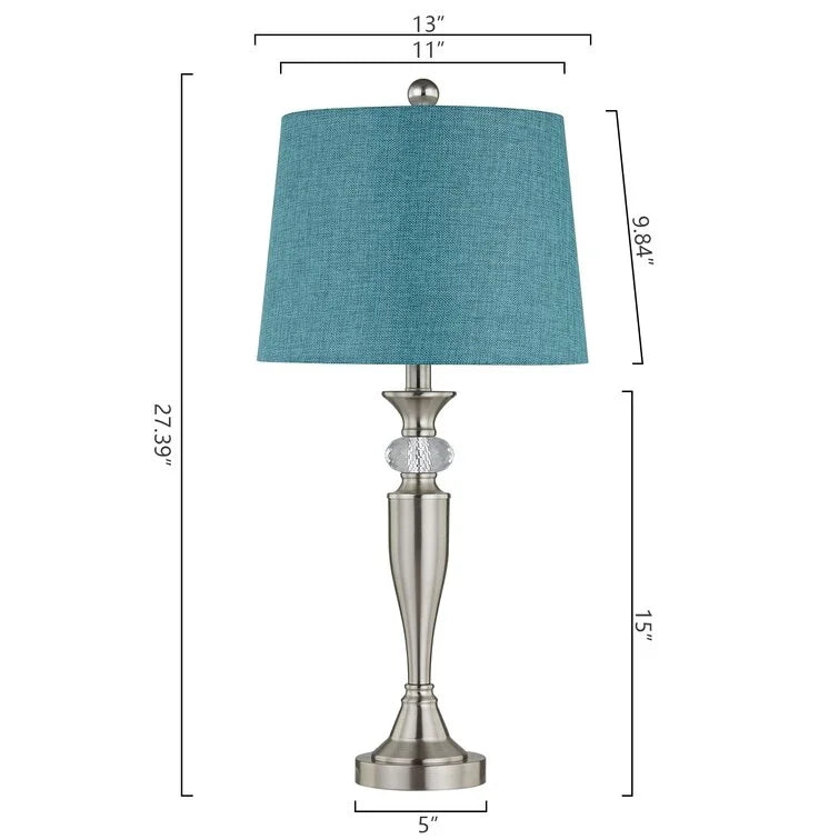 Maxax 27'' Nickel Table Lamp Set (Set of 2)