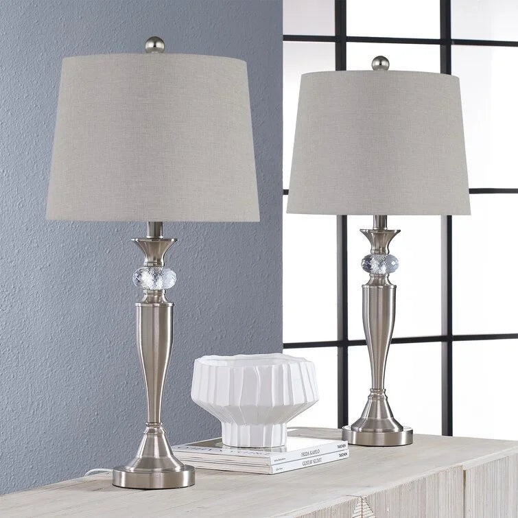 Maxax 27'' Nickel Table Lamp Set (Set of 2)