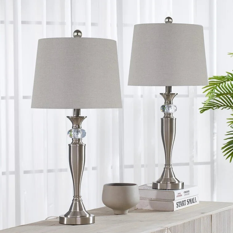 Maxax 27'' Nickel Table Lamp Set (Set of 2)