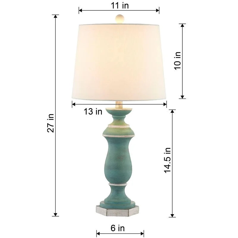 Maxax 27" Resin Bedside Table Lamp (Set of 2)