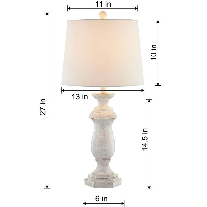 Maxax 27" Resin Bedside Table Lamp (Set of 2)