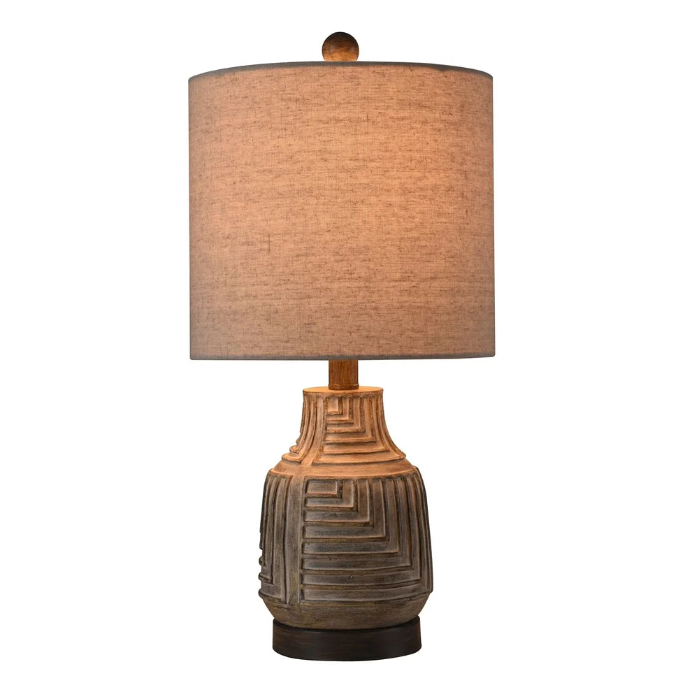 StyleCraft Maze Bokava and Garrison Gray Table Lamp - Gray Shade