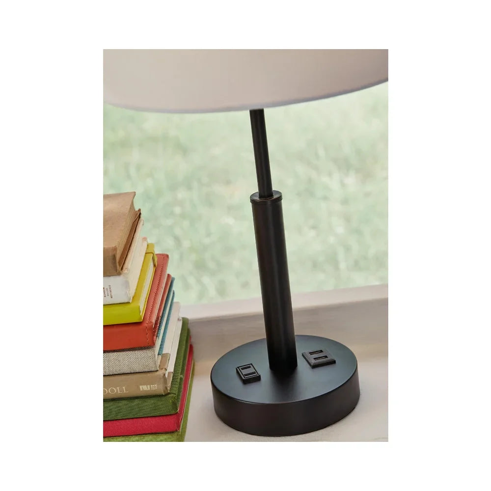 Merelton Black Metal Table Lamp - 10"W x 10"D x 20"H