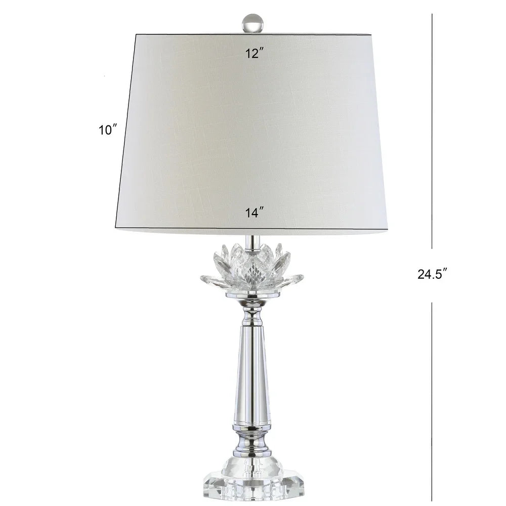 Mia 24.5" Crystal LED Table Lamp, Clear