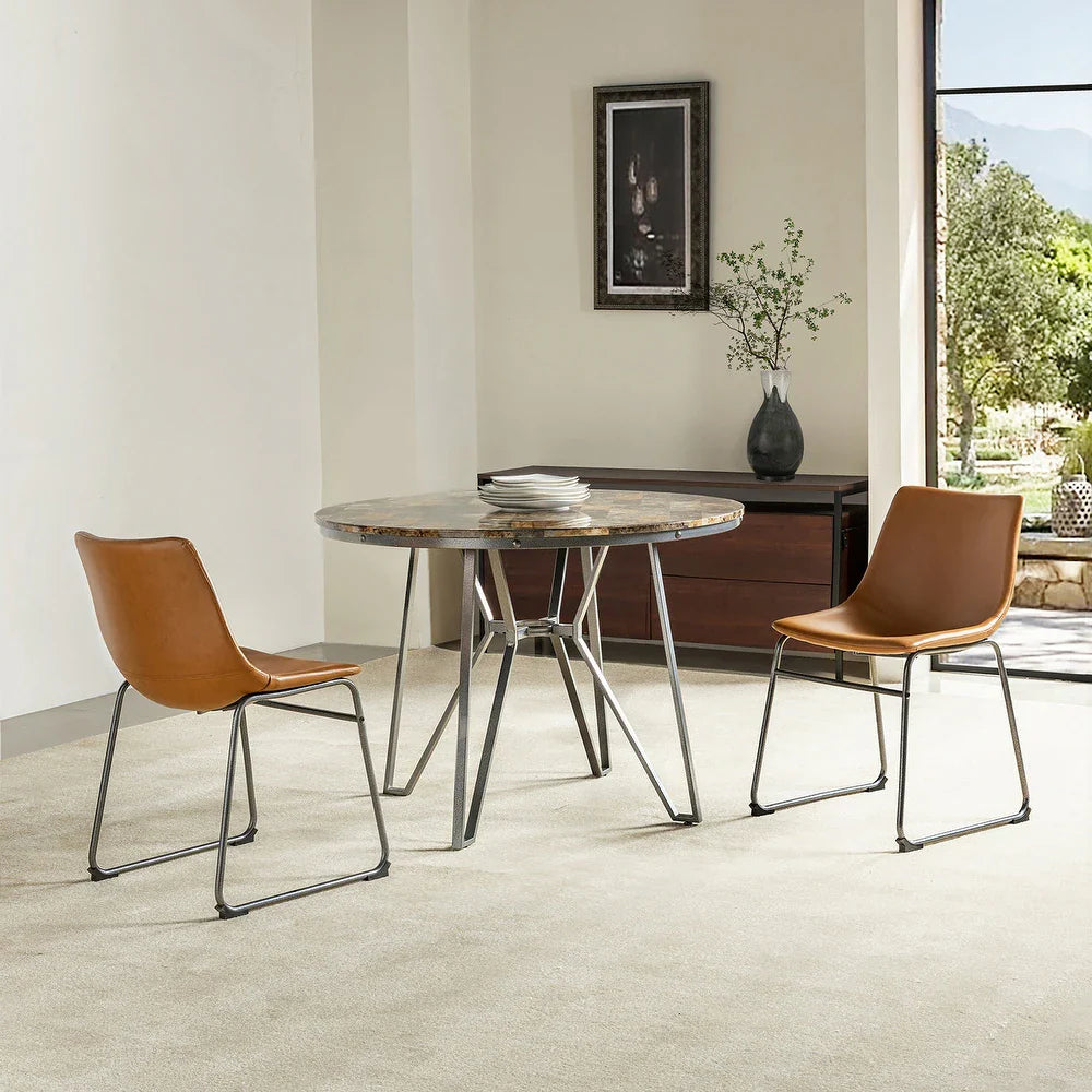 Miren Contemporary Dining Room Set with Metal Legs