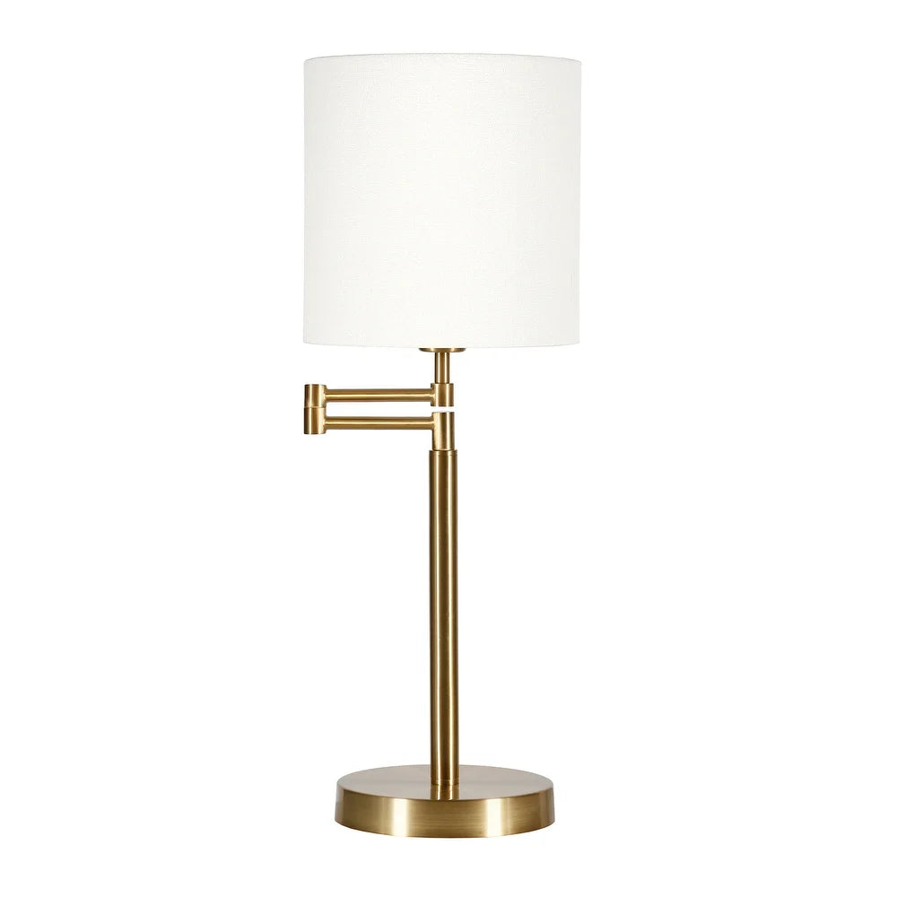 Moby Swing Arm Blackened Bronze Table Lamp with Empire Shade