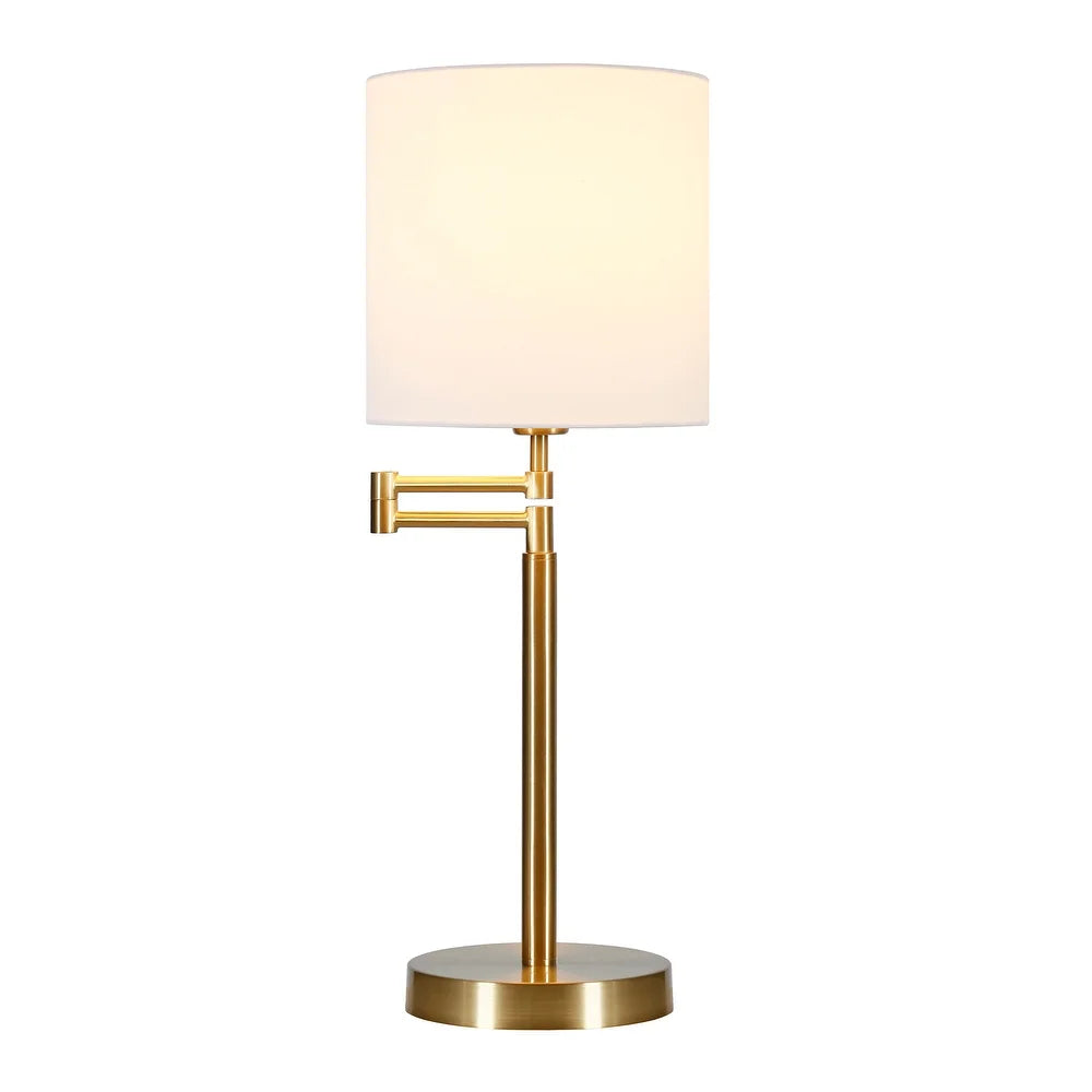 Moby Swing Arm Blackened Bronze Table Lamp with Empire Shade