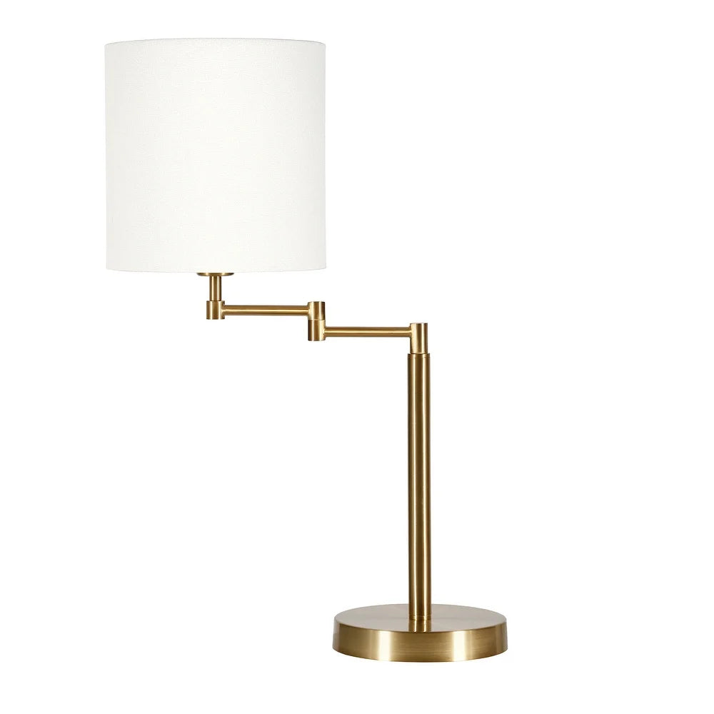 Moby Swing Arm Blackened Bronze Table Lamp with Empire Shade