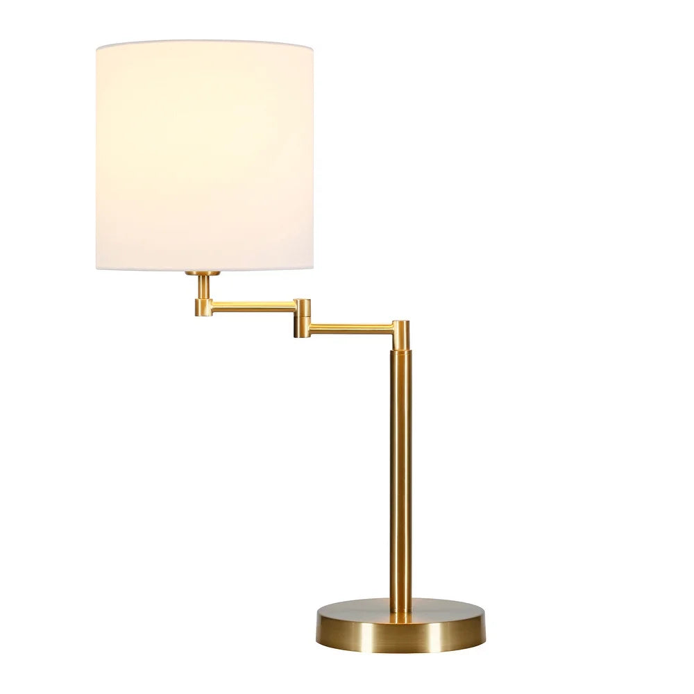 Moby Swing Arm Blackened Bronze Table Lamp with Empire Shade