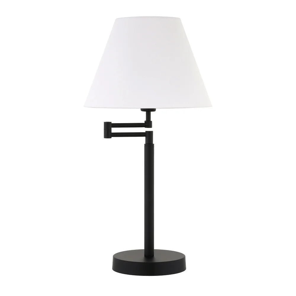 Moby Swing Arm Blackened Bronze Table Lamp with Empire Shade