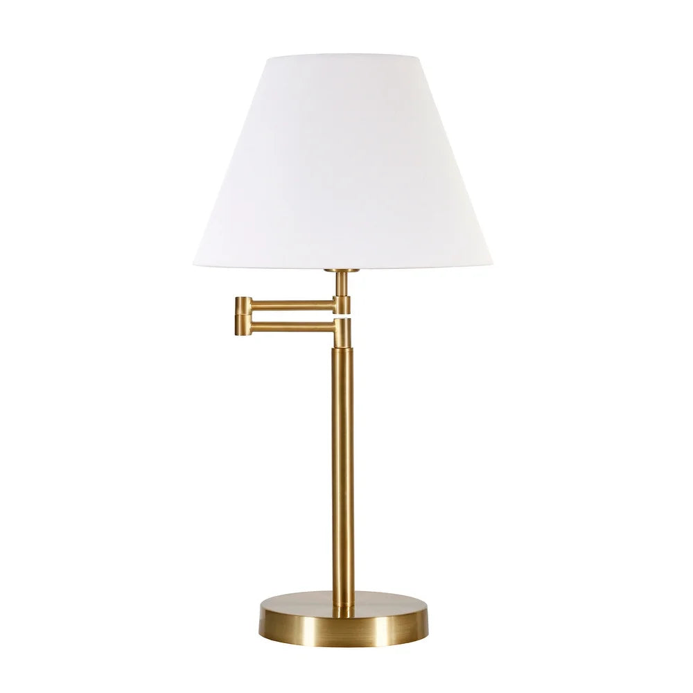 Moby Swing Arm Blackened Bronze Table Lamp with Empire Shade