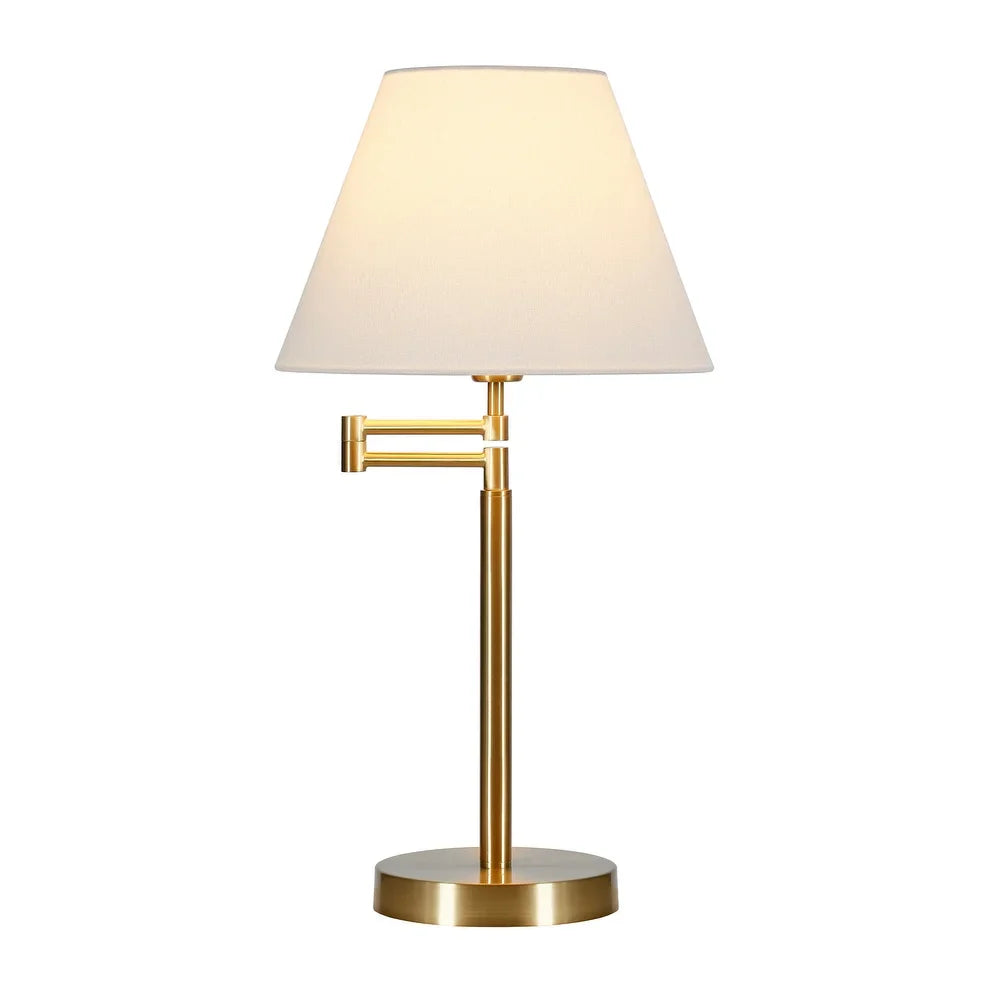 Moby Swing Arm Blackened Bronze Table Lamp with Empire Shade