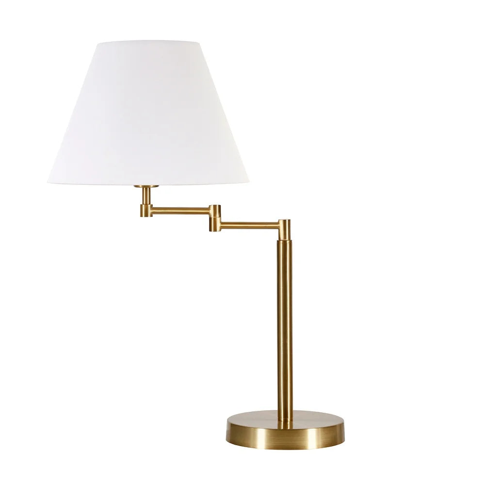 Moby Swing Arm Blackened Bronze Table Lamp with Empire Shade