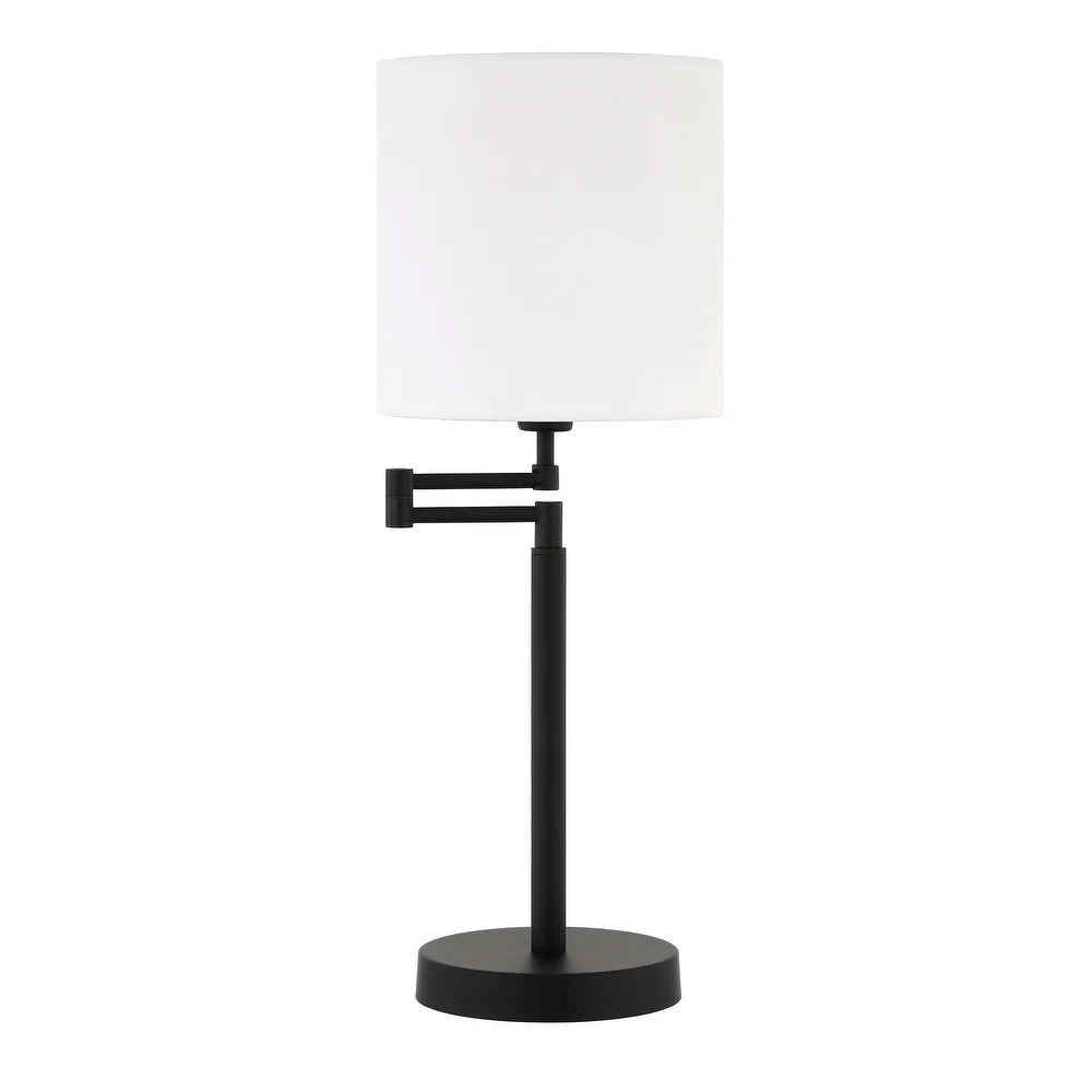 Moby Swing Arm Blackened Bronze Table Lamp with Empire Shade