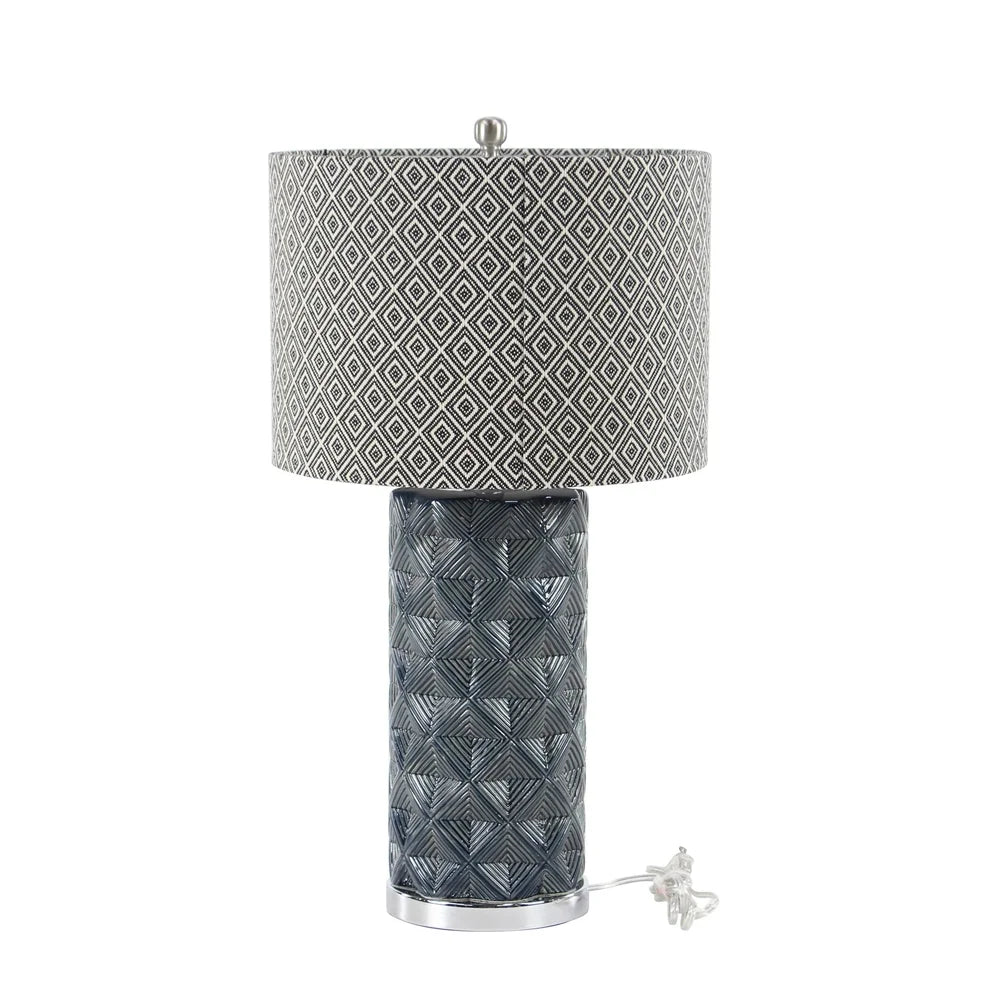 Grey Earthenware Contemporary Table Lamp 28 x 15 x 15Grey Earthenware Contemporary Table Lamp 28 x 15 x 15