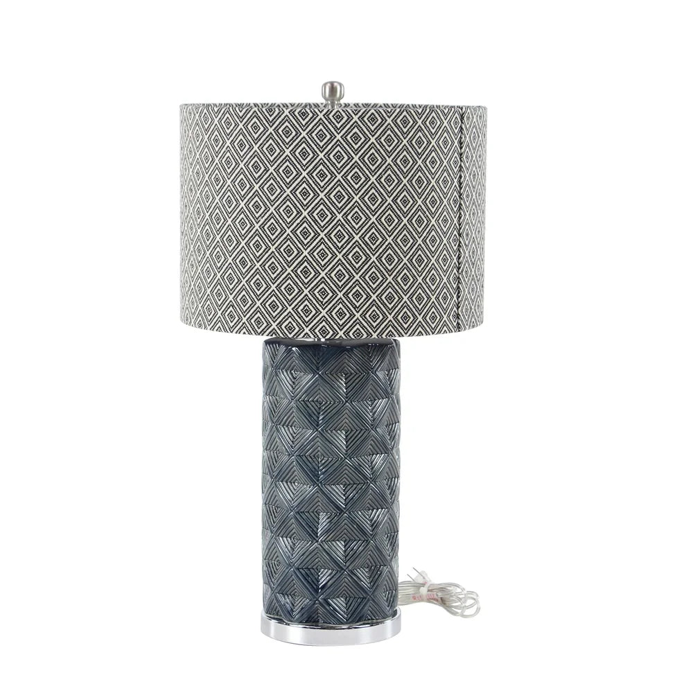 Grey Earthenware Contemporary Table Lamp 28 x 15 x 15Grey Earthenware Contemporary Table Lamp 28 x 15 x 15