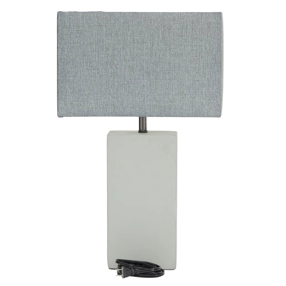 White Cement Traditional Table Lamp 23 x 15 x 9