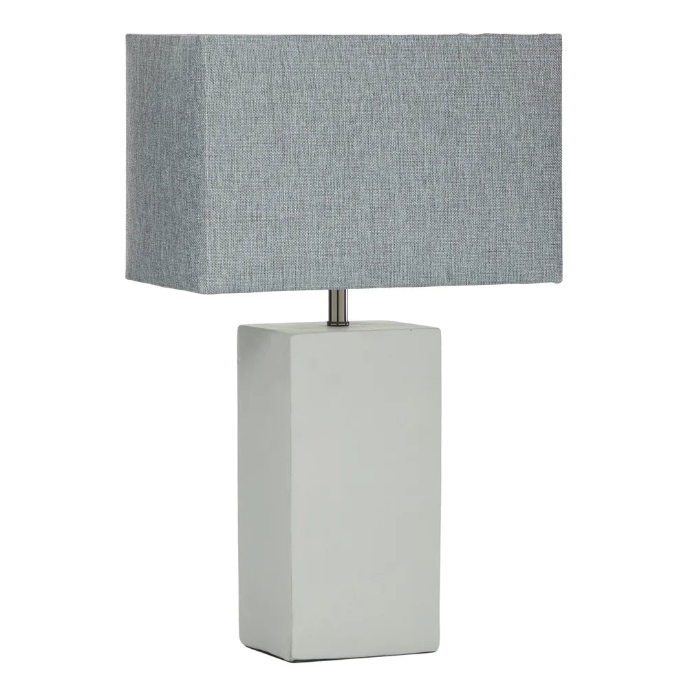 White Cement Traditional Table Lamp 23 x 15 x 9