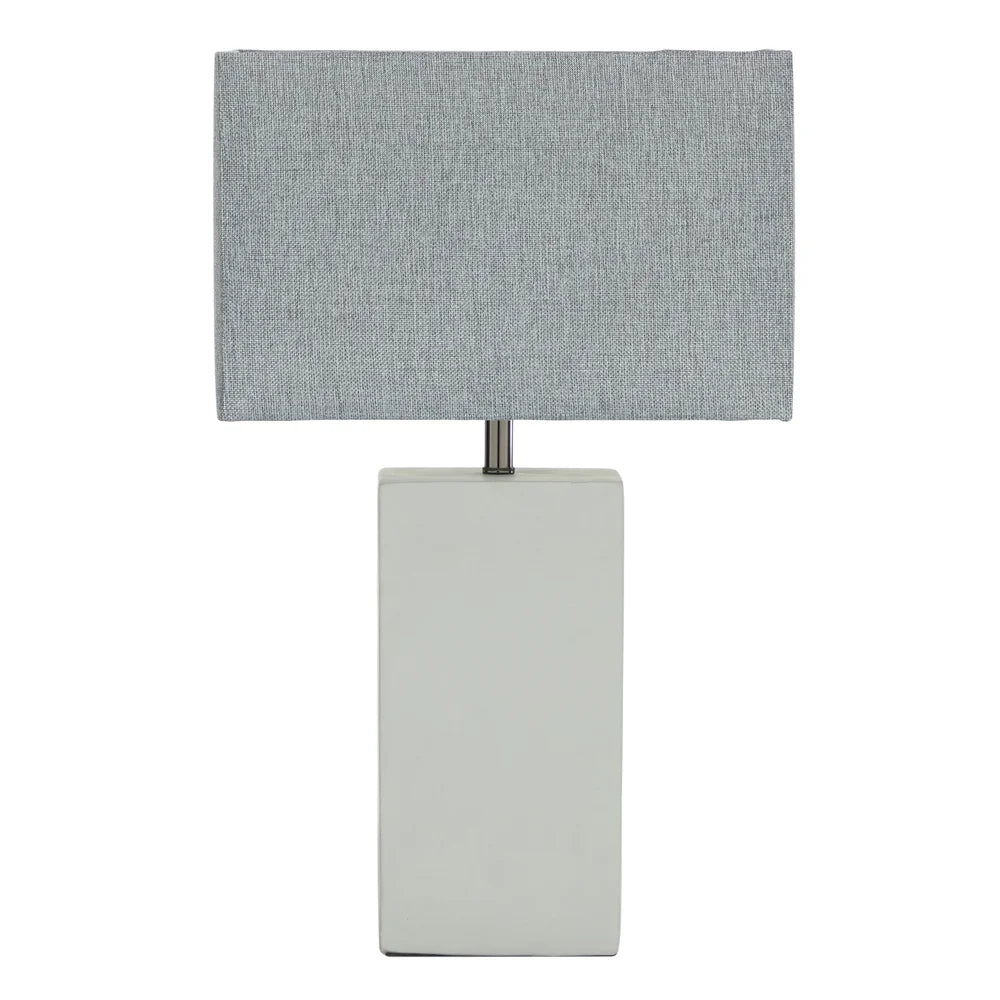 White Cement Traditional Table Lamp 23 x 15 x 9