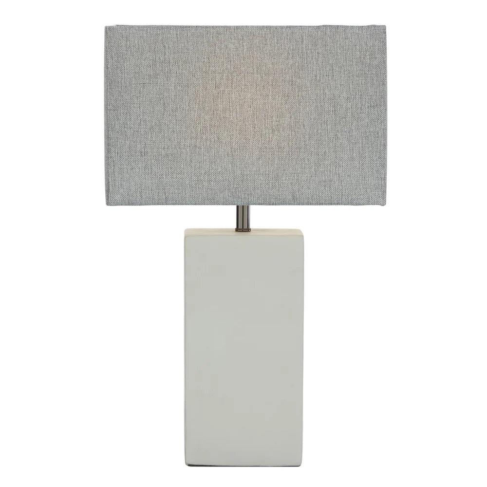 White Cement Traditional Table Lamp 23 x 15 x 9