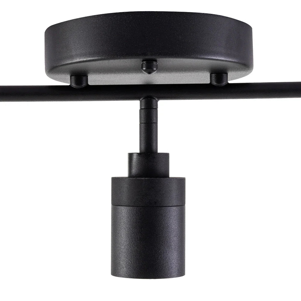 VidaLite Modern LED Track Light, 7W Five Bulb Fixed Rail Ceiling Lighting with Rotating Heads, 3000K, 2450 Lumens, Black Iron