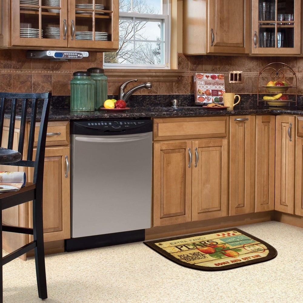 Home Vintage Fruit Crate Kitchen Mat Accent Rug