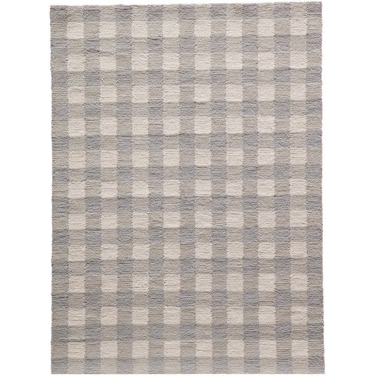 Geo India Hand Made Wool Geometric Area Rug - Grey