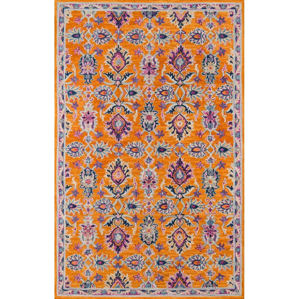 zaid Momeni Ibiza Hand Tufted Wool Traditional Soft Area Rug Orange