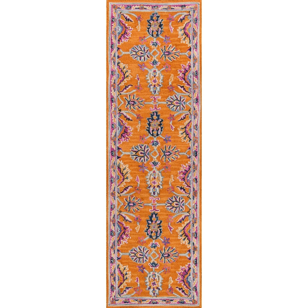 zaid Momeni Ibiza Hand Tufted Wool Traditional Soft Area Rug Orange