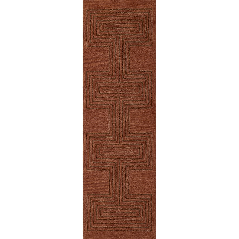 Simba Geometric Wool Copper Area Rug