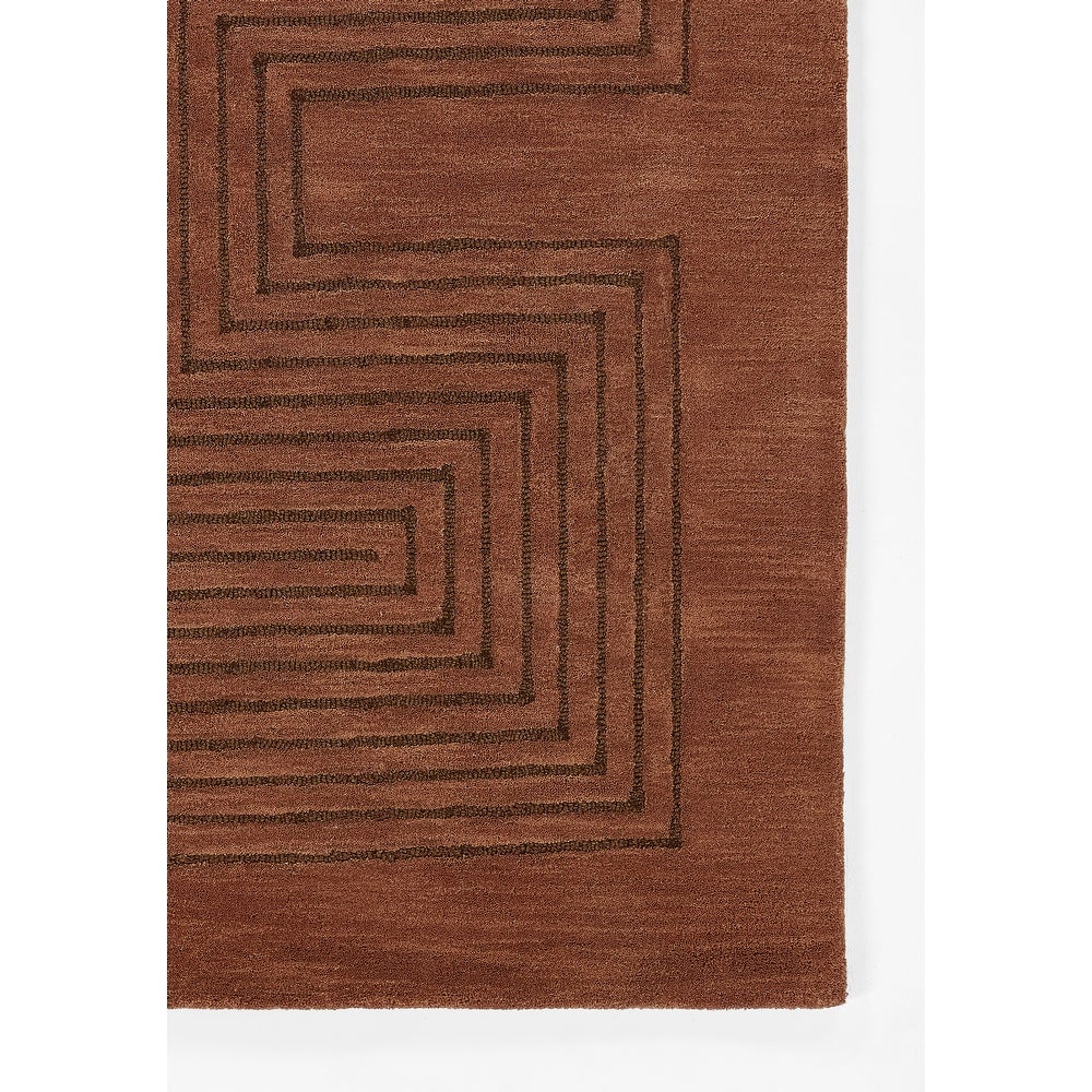 Simba Geometric Wool Copper Area Rug