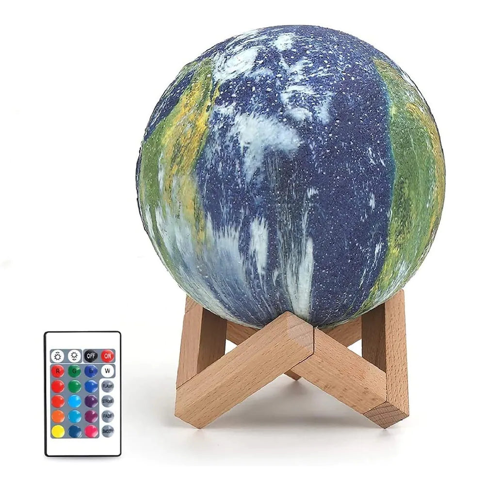 Moon, Galaxy, Planet or Heart Color-Changing 3D Lamp with Touch Sensor & Remote Control