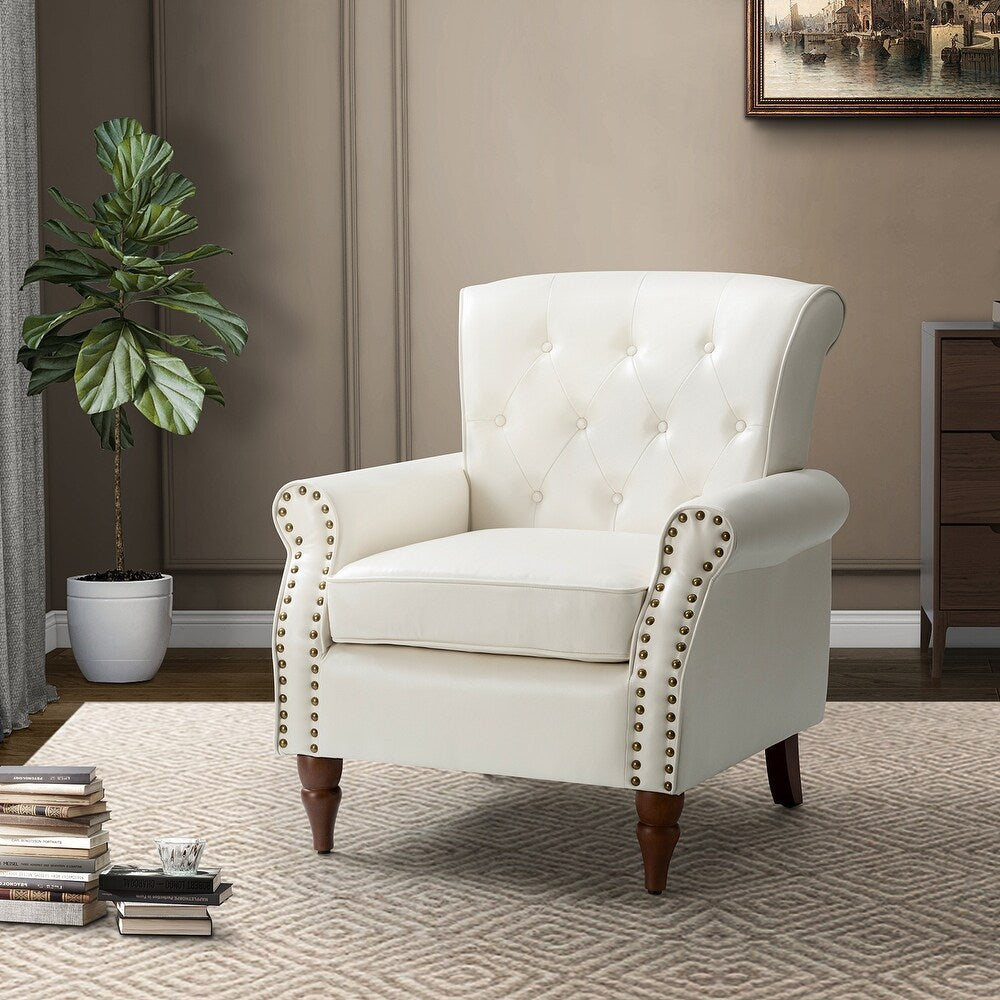 Indiges Upholstered Accent Armchair with Nailhead Trim